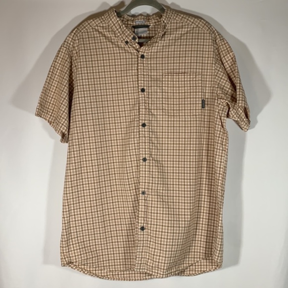 Columbia Men’s Orange & Green Plaid Button Down Shirt